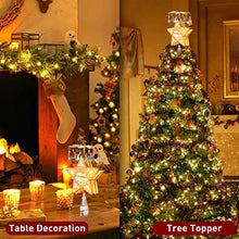 Load image into Gallery viewer, EAMBRITE Christmas Star Tree Topper Pre-lit Golden Star Tree Topper with Flying Reindeer Decorations Plug in for Indoor and Outdoor Décor - Warm White Led
