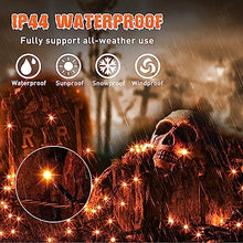 Load image into Gallery viewer, Vanthylit Halloween Lights Outdoor, 82FT 200 LED Halloween String Lights with Music, Waterproof Orange Lights Plug in Motion Sensor Halloween Decorations