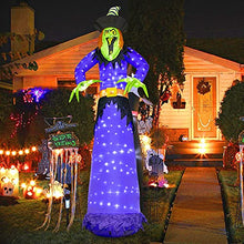 Load image into Gallery viewer, Vanthylit 10FT Halloween Inflatable Witch Outdoor Decoration Light with 220LT Build-in Cool White LED Lights, Blow Up Witch for Halloween Decorations Outdoor Yard Garden Lawn
