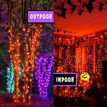 Load image into Gallery viewer, EAMBRITE Halloween Decorations 200 LED Halloween String Lights with Spooky Music Motion Sensor Controller Twinkle Waterproof Orange String Lights Plug in for Indoor Outdoor Tree Party Yard Christmas