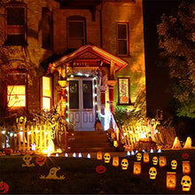 Load image into Gallery viewer, EAMBRITE 4PK 20LT Halloween Skull Pathway Lights End-connectable Skull Stake Lights Waterproof for Halloween Decorations Outdoor Yard Garden Party