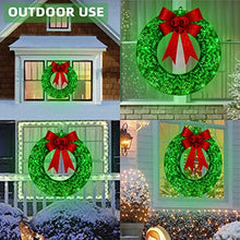 Load image into Gallery viewer, Vanthylit Christmas Decorations, Lighted Christmas Wreath, 40LT Battery Operated Green LED Lights 18.5” Wreath Frame Covered with Green Glittering Sequins for Christmas Home Wall Door Decoration