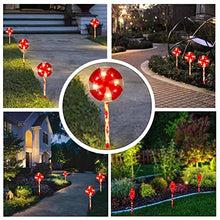 Load image into Gallery viewer, Christmas Decorations, Vanthylit 3PK Lollipops Peppermint Pathway Markers Lights with 48LT Multi-Functions Fairy Lights Christmas Lawn Candy Cane Stake Lights for Outdoor Decorations