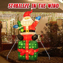 Load image into Gallery viewer, PEIDUO 6 Foot Christmas Inflatable Santa Claus, Light up Santa with Gift Box, Large Blow up Yard Decorations with 180 Built-in LED for Outdoor Holiday Yard Lawn Home Family Decor