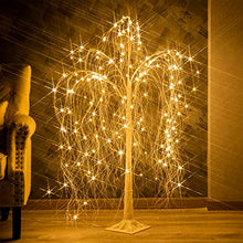 Load image into Gallery viewer, Vanthylit 4FT 180LED White Willow Tree Light with Fairy Lights Warm White for Christmas Deacorations Party Indoor and Outdoor Decor