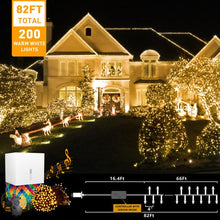 Load image into Gallery viewer, EAMBRITE Christmas Lights Outdoor 82Ft 200LT Christmas Lights with Cheerful Music Infrared Motion Sensor Controller for Indoor Outdoor Christmas Tree Party Patio Garden Decorations (Warm White)