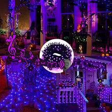 Load image into Gallery viewer, EAMBRITE Halloween Decorations 200 LED Halloween String Lights with Spooky Music Motion Sensor Controller Twinkle Waterproof Purple Lights Plug in for Indoor Outdoor Tree Party Yard Christmas Decor