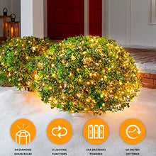 Load image into Gallery viewer, EAMBRITE Christmas Lights 84LT Bush Net Lights Diamond Shape LEDs 8 Modes Timer Waterproof Battery Powered for Yard Bushes Indoor Outdoor Decorations (Warm White)