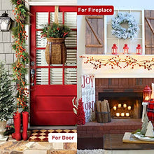 Load image into Gallery viewer, EAMBRITE Lighted Artificial Vine Red Berry Holiday Garland 6FT 88 LED Christmas Garland with Timer Battery Operated for Indoor Outdoor Use