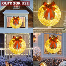 Load image into Gallery viewer, Christmas Decorations, Vanthylit Lighted Christmas Wreath with 18.5'' 400LT Warm White LED Metal Wreath Lights Frame Covered with Champagne Glittering Sequins for Christmas Home Wall Door Decoration
