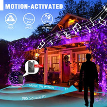 Load image into Gallery viewer, EAMBRITE Halloween Decorations 200 LED Halloween String Lights with Spooky Music Motion Sensor Controller Twinkle Waterproof Purple Lights Plug in for Indoor Outdoor Tree Party Yard Christmas Decor