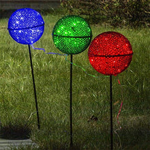 Load image into Gallery viewer, Vanthylit 3PK Spring Garden Stakes Pathway Lights with Multi-Coloured Crackle Ball Outdoor Decorations for Garden Christmas Pre-lit Pathway Markers Lights