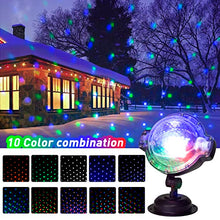 Load image into Gallery viewer, EAMBRITE Multi Activated Party Lights with Remote and Base for Show Club Pub Disco Multi Function Rotating Falling Snow Projector for Xmas Moving Points Landscape Lights for Home Yard Garden