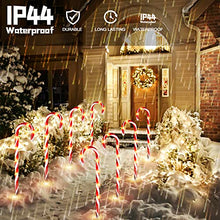 Load image into Gallery viewer, Vanthylit 8PK 64LT Candy Cane Pathway Markers Christmas Lawn Stake Lights for Outdoor Decorations