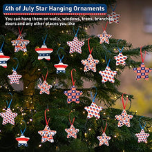 Load image into Gallery viewer, EAMBRITE 4th of July Ornaments for Tree, Red White and Blue Hanging Star Decorations, Memorial Day USA Themed Patriotic Fabric Star for Home, Fourth of July, Independence Day, Christmas Tree(24 PCS)