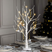 Load image into Gallery viewer, EAMBRITE White Birch Tree 2FT 24LT Christmas Tree Light with Christmas Ball Ornament Centerpiece Decor for Home Wedding Party Holiday