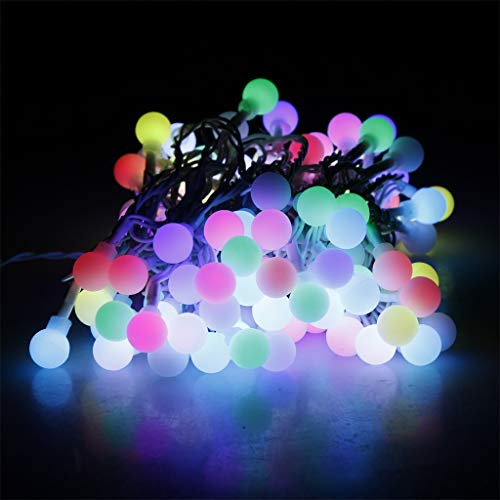 EAMBRITE Smart App Globe String Lights with 100 RGB Led 32.8feet Voice Controlled Work with Alexa, Google Assistant