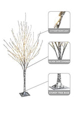 Load image into Gallery viewer, EAMBRITE 5FT 217LT LED Sliver Fairy Tree with Fairy Lights for Home Holiday Birthday Wedding Party Decor
