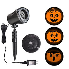 Load image into Gallery viewer, EAMBRITE Halloween Projector Light with 3 Dynamic Pumpkin Patterns Waterproof Holiday Projector for Party Garden Wall Indoor Outdoor Decoration
