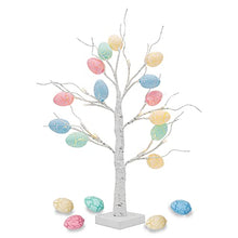 Load image into Gallery viewer, EAMBRITE Easter Tree with Lights, Easter Decorations Eggs Tree for Home Table Decor, White Twig Tree Battery Operated with Timer, Easter Gifts for Kids and Adults (2ft, Warm White LED)
