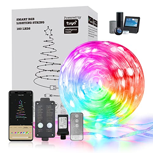 PABIPABI 160LED 68FT WiFi Smart RGB Color Changing APP Control Alexa & Google Assistant Fairy String Lights with Remote for Christmas Tree Bedroom Decor Indoor Outdoor Decoration