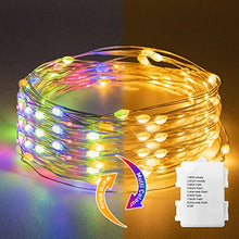 Load image into Gallery viewer, Eambrite Colour Changing Fairy Lights Battery Operated 8 Modes 50 LEDs String Lights Copper Wire Light for Outdoor Indoor Wedding Party Bedroom Decorations (5m/16ft, Warm White &amp; Multicolour)
