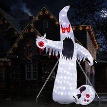 Load image into Gallery viewer, EAMBRITE 10FT 220LT Halloween Inflatable Ghost with Red Eyes Outdoor Blow Up Decoration for Halloween Party, Yard, Garden, Lawn
