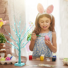 Load image into Gallery viewer, EAMBRITE Blue Easter Tree with Lights Easter Table Decorations Light up Hanukkah Tree Small Twig Tree Battery Operated with Timer for Home Party Spring Decor (2ft/60cm)
