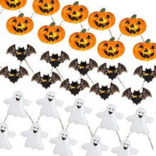 Load image into Gallery viewer, EAMBRITE 3PK Halloween String Lights 10FT 30LT LED Ghosts Bats Pumpkins Fairy Lights Battery Powered with 8 Modes Indoor Halloween Decorations
