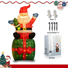 Load image into Gallery viewer, Christmas Inflatable Lights, Vanthylit Santa Claus Outdoor Decoration 6FT Blow Up Santa Gift Box with Bright Warm White LED Christmas Decoration for Yard Holiday Indoor and Outdoor Use
