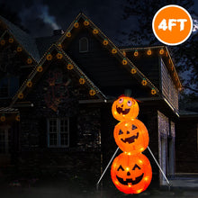 Load image into Gallery viewer, EAMBRITE 4FT Halloween Inflatable Pumpkin with 52LT Orange LED Lights Outdoor Blow Up Decoration for Halloween Party, Yard, Garden, Lawn
